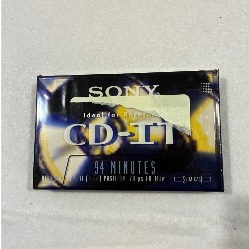 Sony CD-IT 94 Minute High Bias Type II Audio Cassette Tape Sealed Slim Case